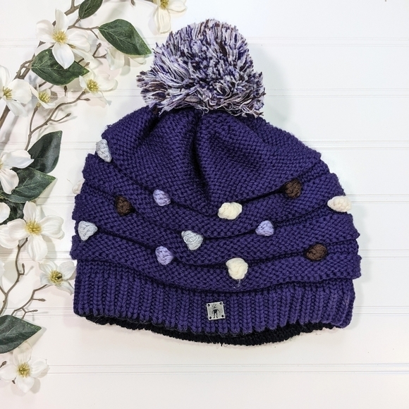 Smartwool Purple Knit Pom-Pom Hat - Picture 1 of 3